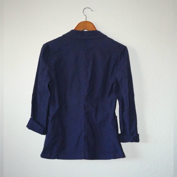 Frank & Eileen Navy Dublin Tailored Blazer in Italian Performance Linen small - Picture 6 of 8